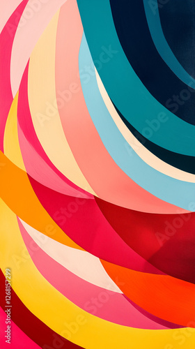 Obraz na płótnie Colorful arcing forms background vertical w salonie