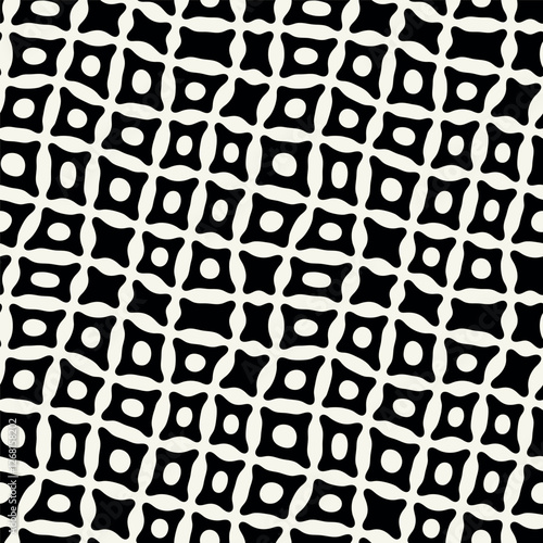 Vector seamless pattern. Modern stylish texture with smooth natural quadrilateral smooth elements. Repeating abstract tileable background. Organic quadrangle shapes. Trendy abstract surface design.