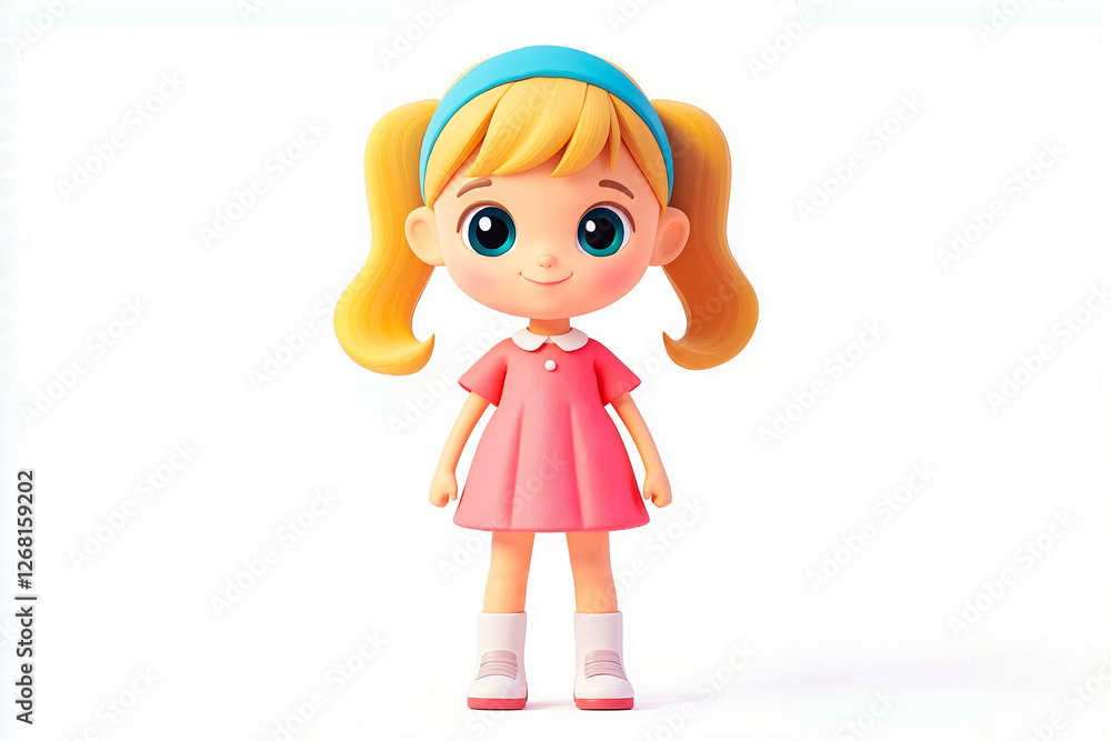 A little girl in a pink dress and white boots A little girl in a pink dress and white boots