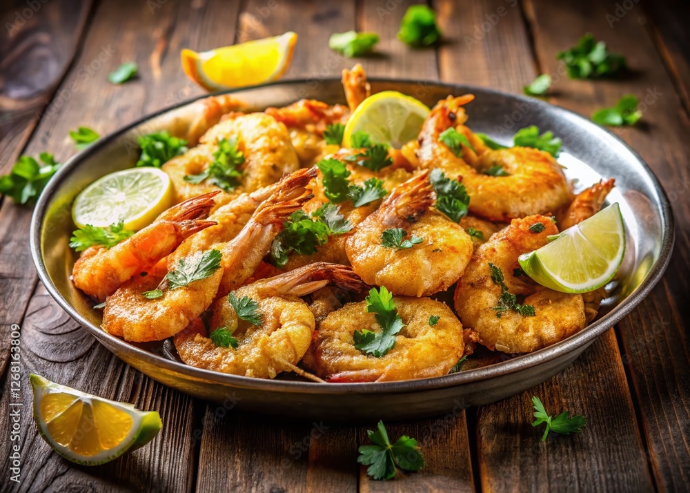 Crispy Fried Shrimp: Delicious Seafood Appetizer, Commercial Food Photography Crispy Fried Shrimp: Delicious Seafood Appetizer, Commercial Food Photography