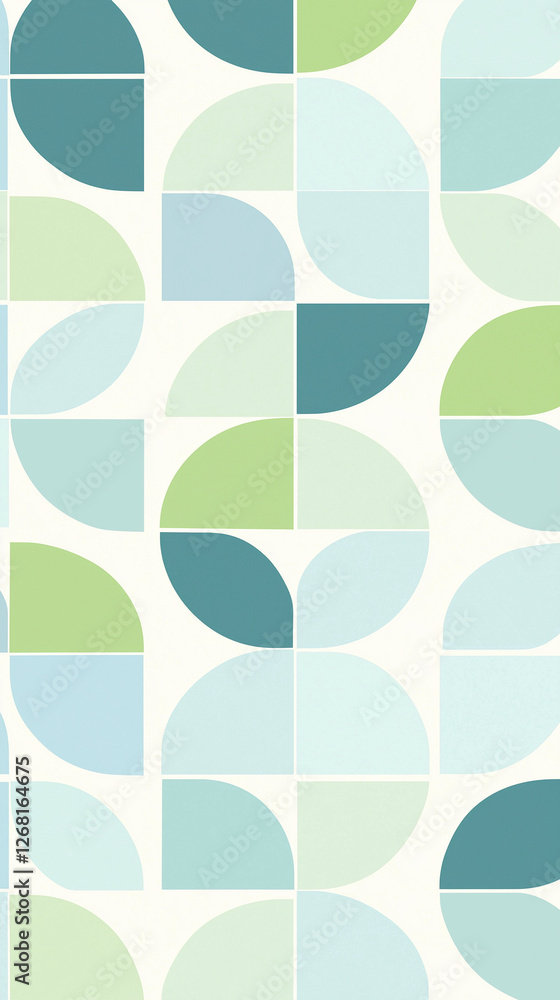 Geometric shapes pattern in cool colors