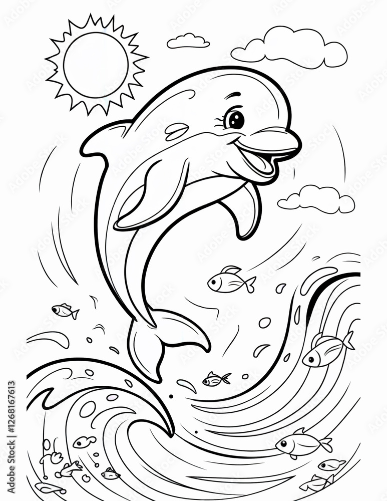 coloring page funny jumping dolphin coloring page funny jumping dolphin