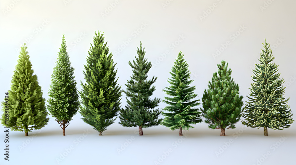 Obraz premium Miniature Trees: Green Foliage & Realistic Models for Seasonal Tabletop & Home Decor