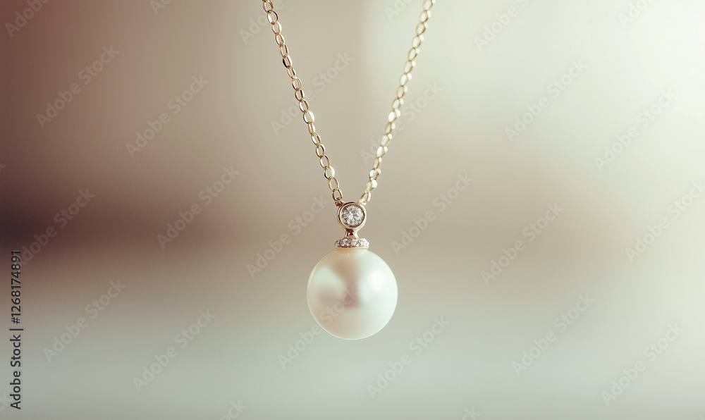 Delicate pearl necklace adorned with tiny diamonds, suspended to radiate timeless beauty and refined sophistication Delicate pearl necklace adorned with tiny diamonds, suspended to radiate timeless beauty and refined sophistication