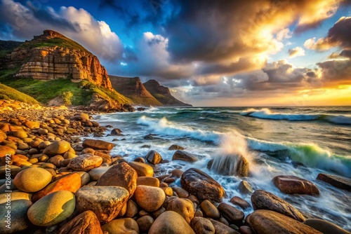 Dramatic Low Light Rocky Beach, Cape of Good Hope, South Africa