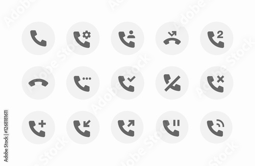 call phone receive outgoing talk ui buttons icons set