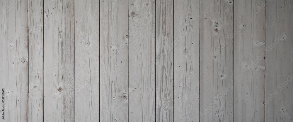Obraz premium a wooden surface, showcasing a vertical layout of four wide planks. The wood has a weathered and rustic appearance, with a predominantly light gray color, interspersed with subtle variations in tone.