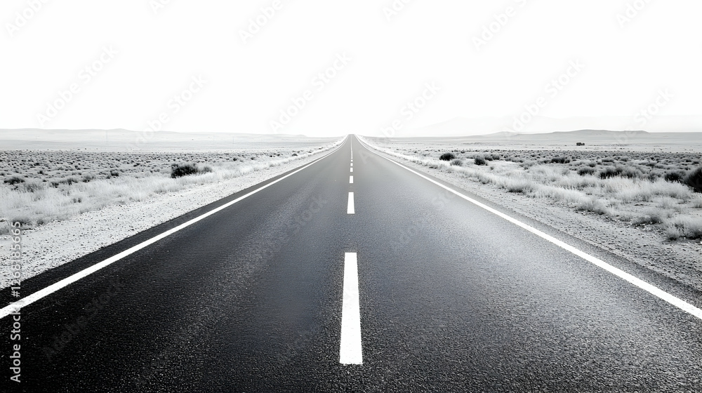 Fototapeta premium Desert highway vanishing point; travel freedom