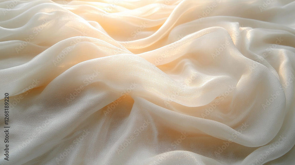 Closeup of delicate white silk strands with an ethereal texture, symbolizing purity, softness, and grace. The blurred background emphasizes the serene, tranquil beauty of the natural fabric.
Closeup of delicate white silk strands with an ethereal texture, symbolizing purity, softness, and grace. The blurred background emphasizes the serene, tranquil beauty of the natural fabric.