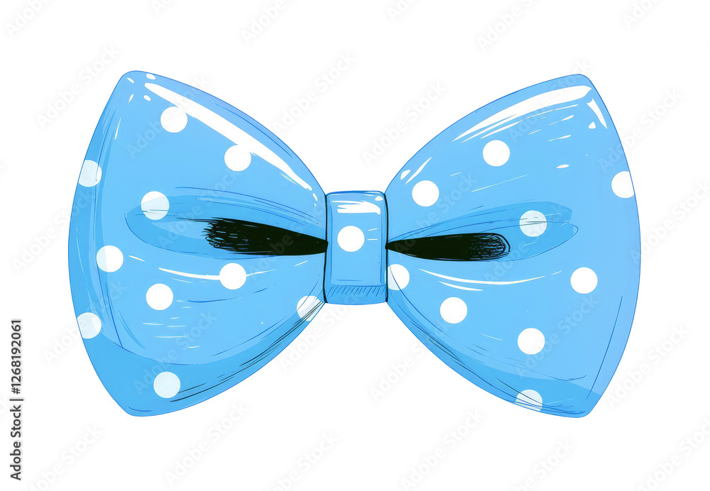blue polka dot bow tie with glossy finish is isolated on transparency background, showcasing its playful and stylish design blue polka dot bow tie with glossy finish is isolated on transparency background, showcasing its playful and stylish design