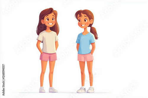 Wallpaper Mural Two girls standing side by side with their hands in their pockets Torontodigital.ca