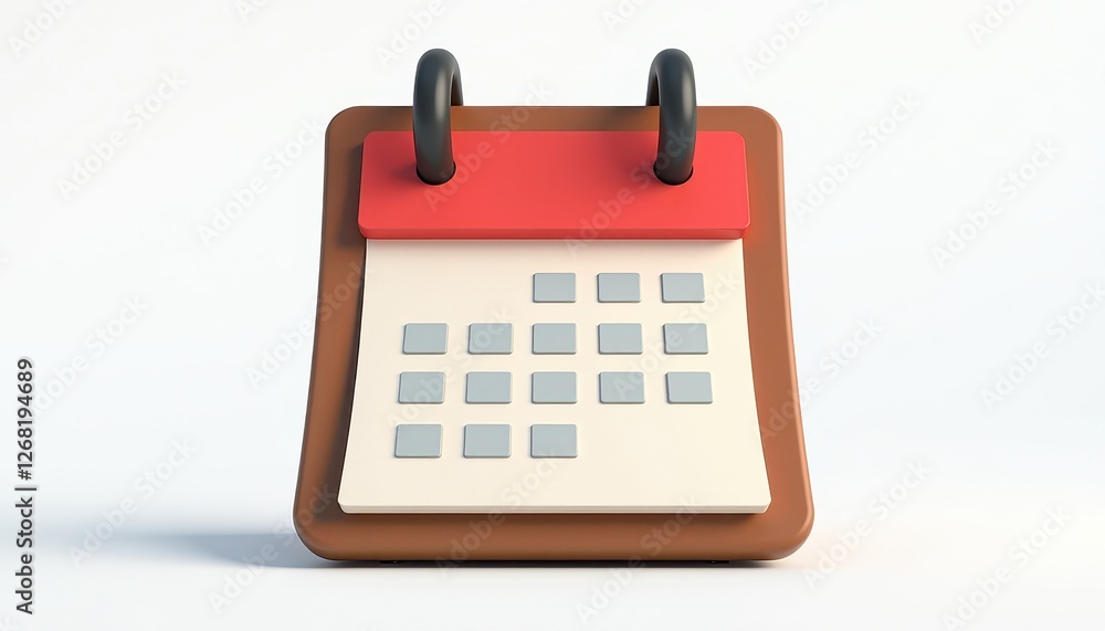 Red and Brown Calendar Icon Design for White Background HighQuality 3D Model . A red and brown calendar on a white background. Red and Brown Calendar Icon Design for White Background HighQuality 3D Model . A red and brown calendar on a white background.