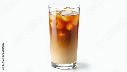 Wallpaper Mural Isolated on white background: Tall glass of iced coffee with ice cubes. A tall glass filled with iced coffee and ice cubes. Torontodigital.ca