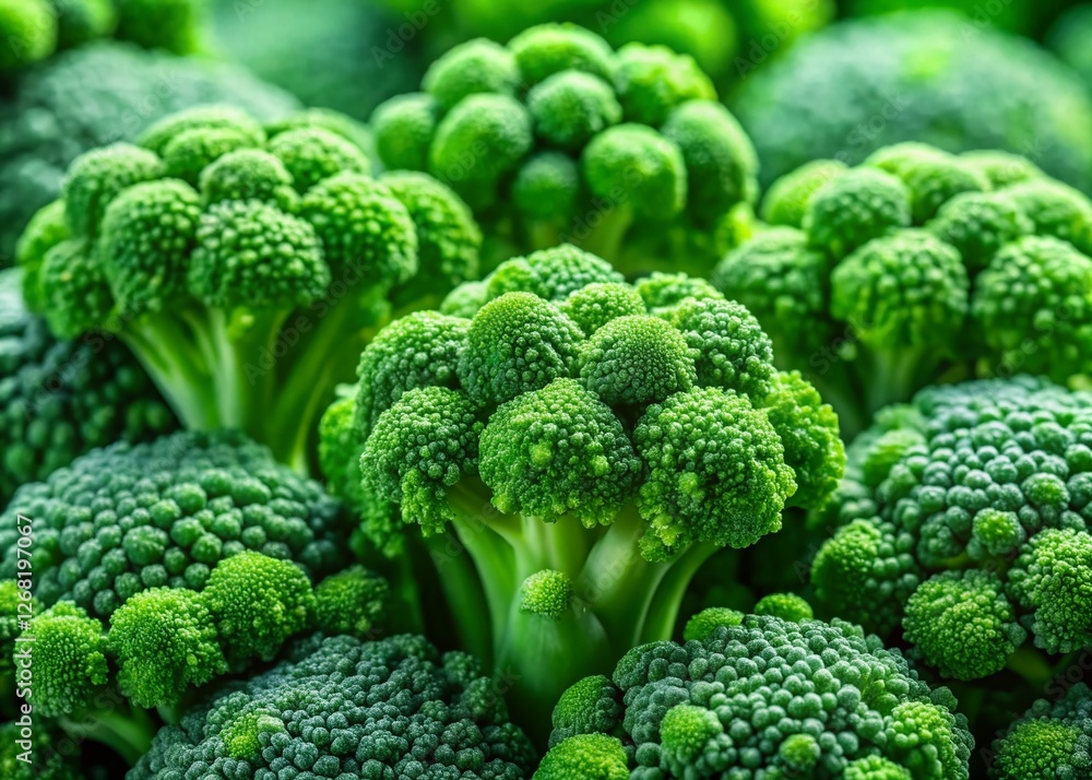 Fresh Green Broccoli Florets, Close-Up Food Photography