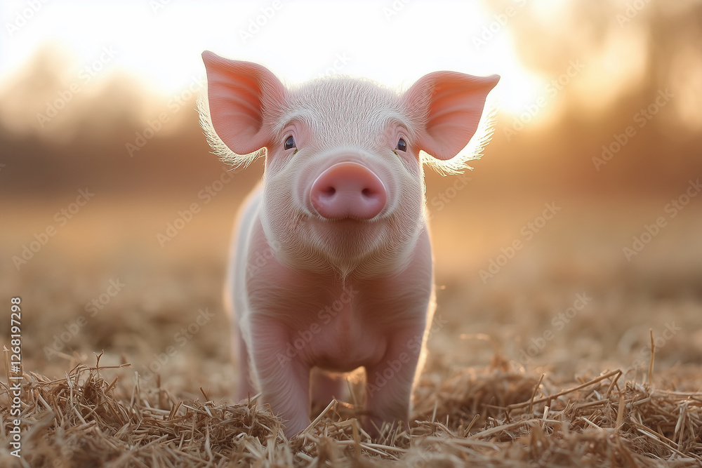 Beautiful young pig sow standing Beautiful young pig sow standing