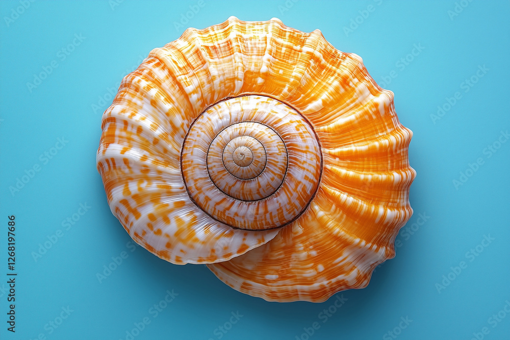 Obraz premium Picture of a sea snail on a blue background