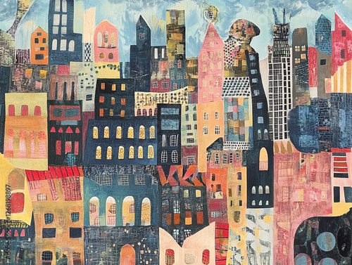 Wallpaper Mural city scape illustration  Torontodigital.ca