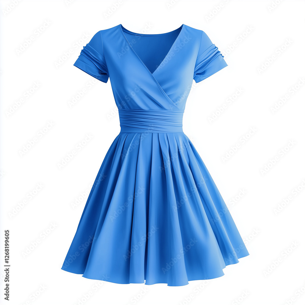 Blue dress isolated on white background