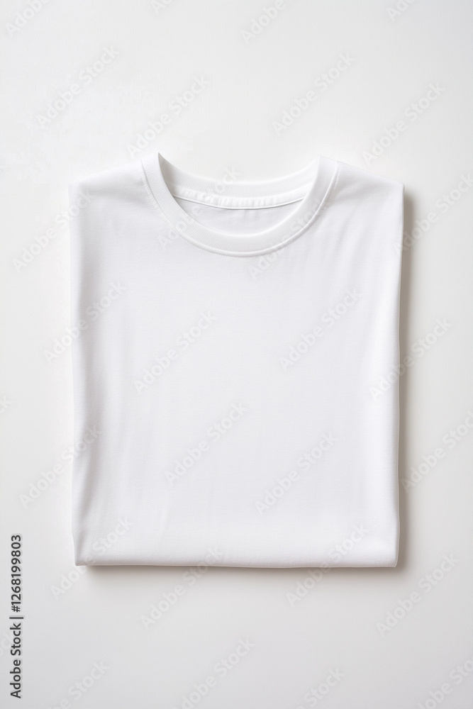 White folded t-shirt isolated on white background, mock up White folded t-shirt isolated on white background, mock up