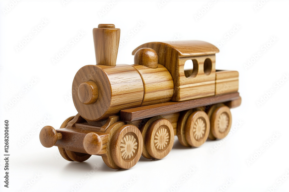 minimal wooden toy train isolated on white background minimal wooden toy train isolated on white background