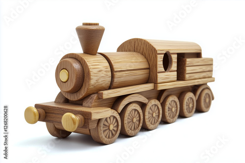 Wallpaper Mural minimal wooden toy train isolated on white background Torontodigital.ca