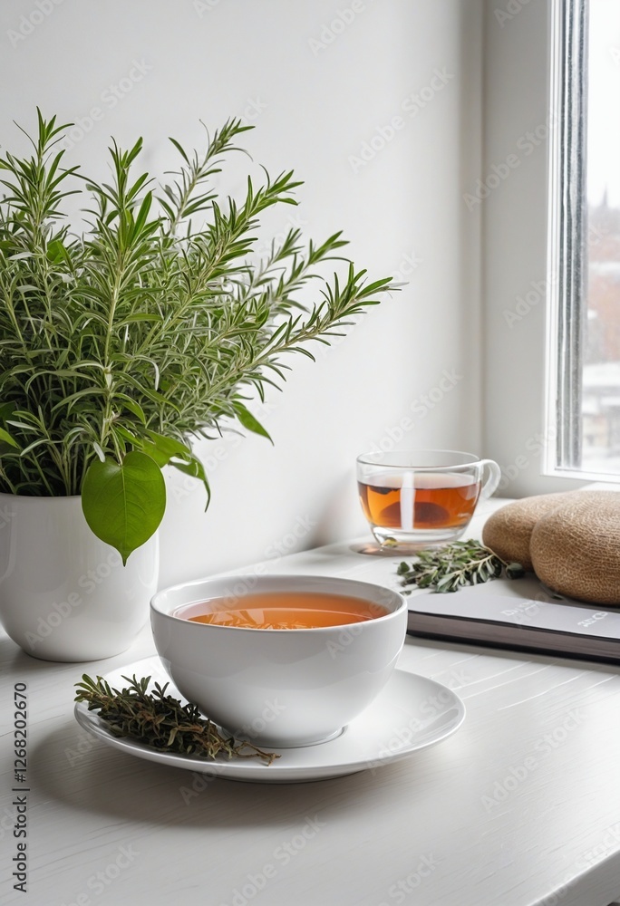 Relaxing Herbal Tea Experience in a Serene Indoor Setting Relaxing Herbal Tea Experience in a Serene Indoor Setting