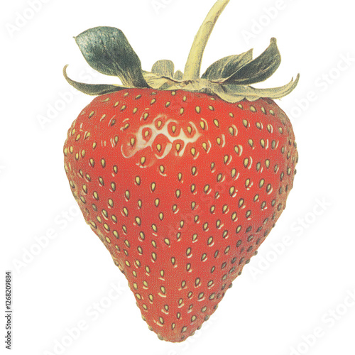 Vintage Strawberry Print, Retro Botanical Style