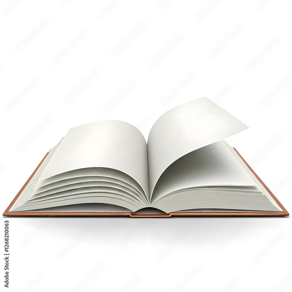 Fototapeta premium Open Book on White Background