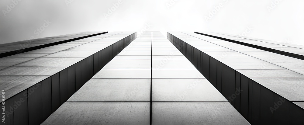 Fototapeta premium A Low-Angle View of a Modern Building Facade