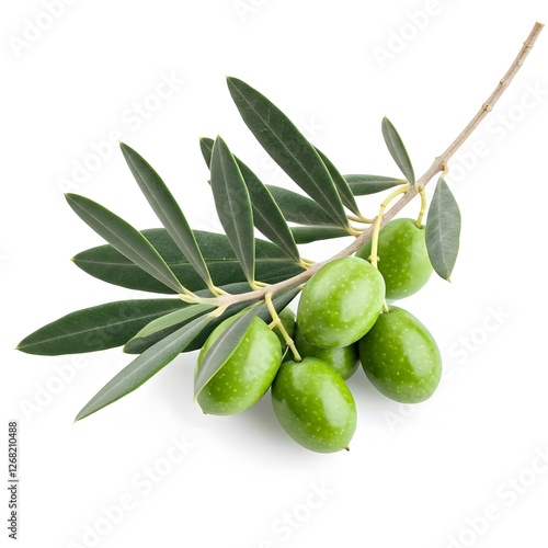 Wallpaper Mural Olive Branch with Leaves on White Background Torontodigital.ca