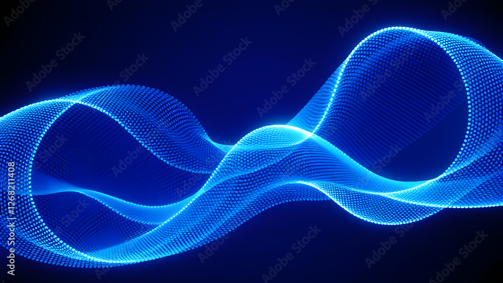 Abstract blue waves create a soft, flowing pattern of light and color Abstract blue waves create a soft, flowing pattern of light and color