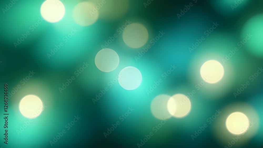Soft bokeh lights in green and teal tones, creating a fresh, calming, and modern abstract background Soft bokeh lights in green and teal tones, creating a fresh, calming, and modern abstract background