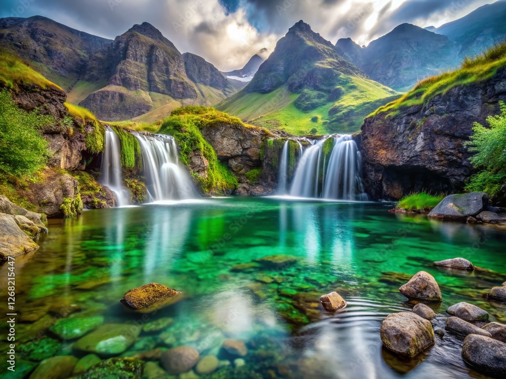 Fototapeta premium Isle of Skye Fairy Pools: Magical Double Exposure Landscape Photography