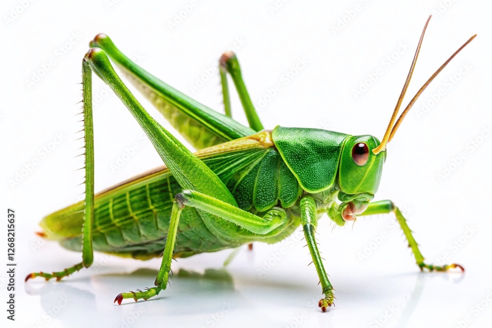 Isolated Grasshopper on White Background - High-Resolution Stock Photo for Fashion Design Isolated Grasshopper on White Background - High-Resolution Stock Photo for Fashion Design