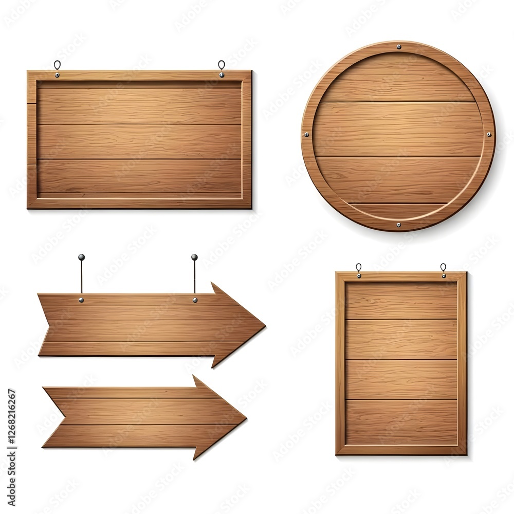 Naklejka premium Rustic Wooden Signboards