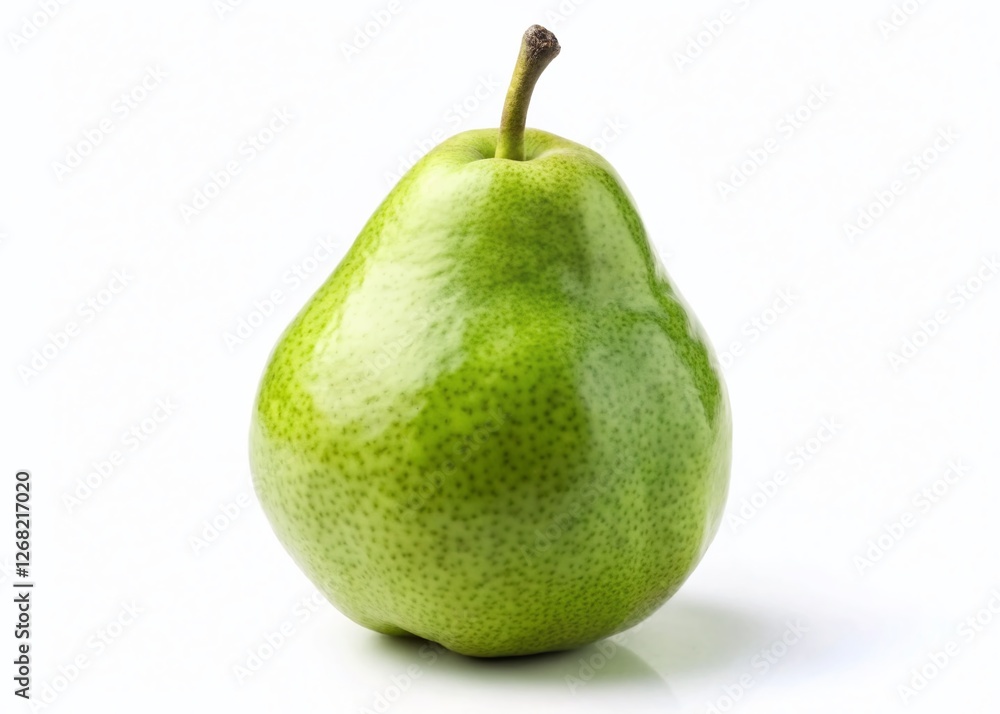 Juicy Green Pear Isolated on White Background - Fresh Fruit Stock Photo Juicy Green Pear Isolated on White Background - Fresh Fruit Stock Photo