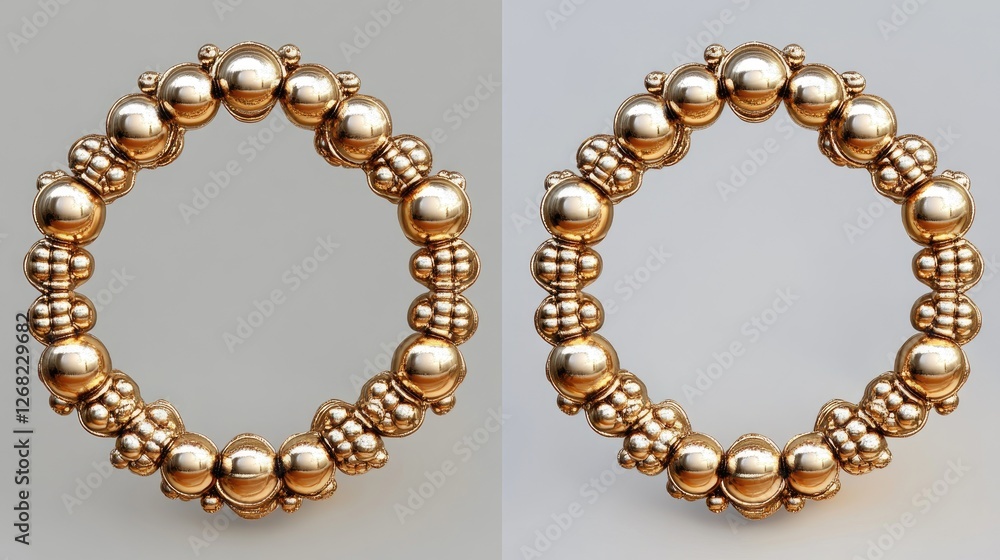 Obraz premium A before-and-after shot of a gold bracelet cleaned with a premium solution