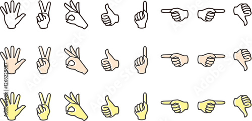 色々な手のイラスト24個セット