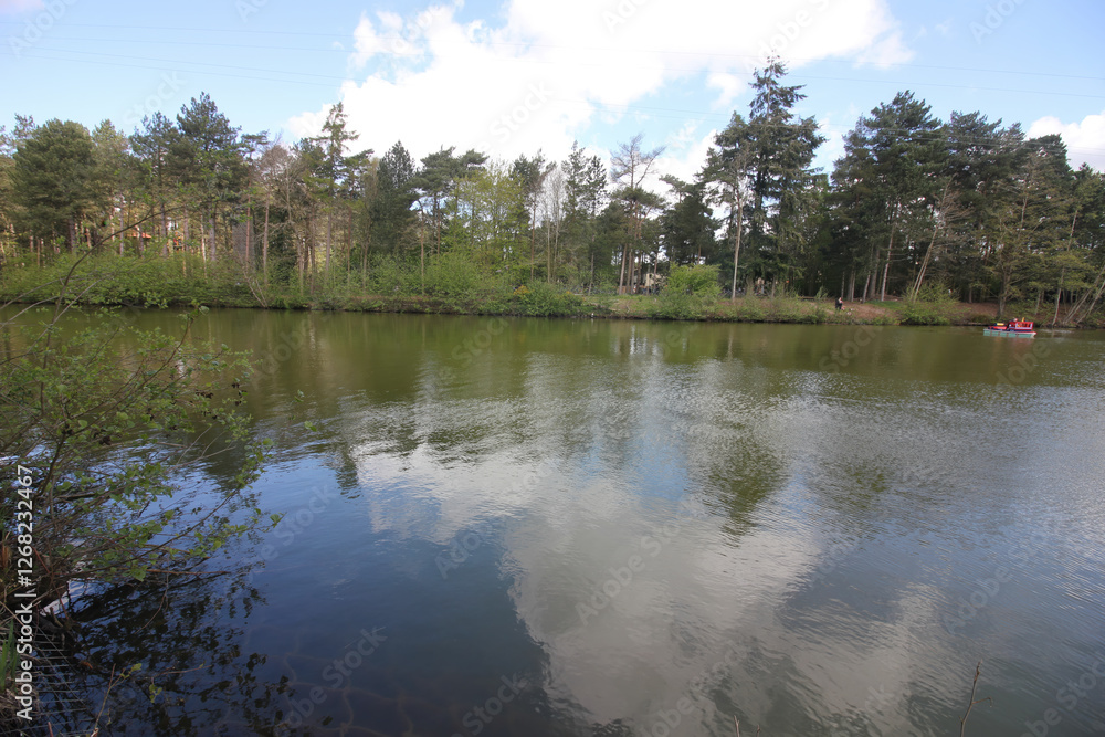 Obraz premium Elveden, Norfolk, United Kingdom, April 17, 2024. Views from Elveden