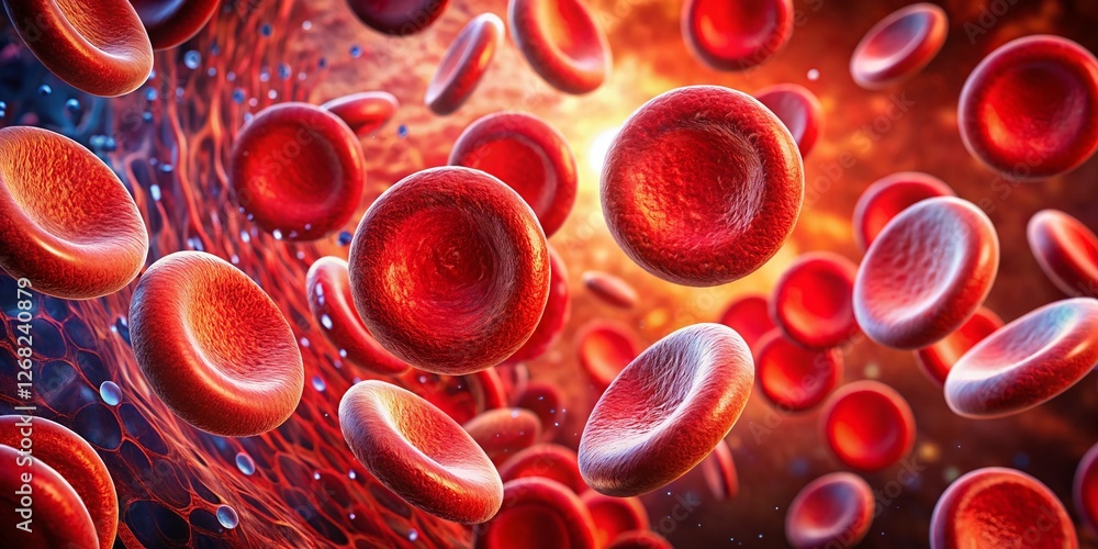 Microscopic Long Exposure: Red Blood Cell Flow, Vivid Cellular Detail, Biomedical Science Microscopic Long Exposure: Red Blood Cell Flow, Vivid Cellular Detail, Biomedical Science