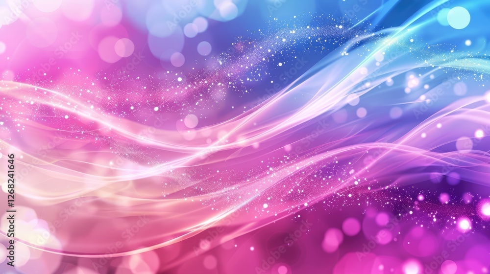 Colorful abstract background with flowing waves and bokeh effects, creating a vibrant and dreamy atmosphere Colorful abstract background with flowing waves and bokeh effects, creating a vibrant and dreamy atmosphere