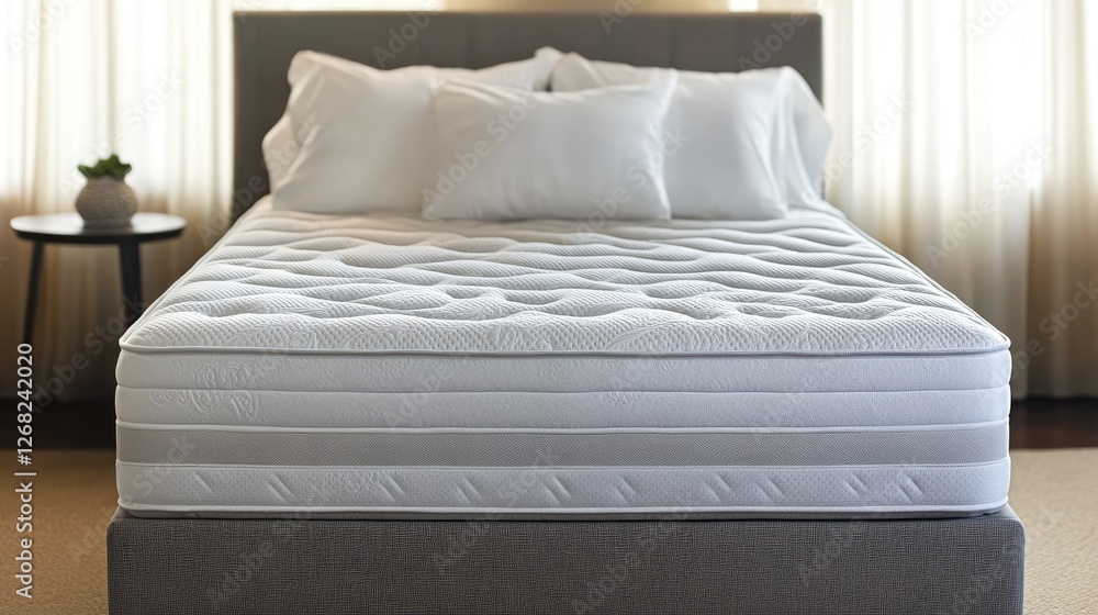 A temperature-regulating mattress with advanced comfort layers, emphasizing its adaptability for side sleepers A temperature-regulating mattress with advanced comfort layers, emphasizing its adaptability for side sleepers
