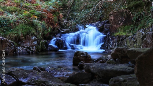 waterfall in the forest ennerdale lake  photo