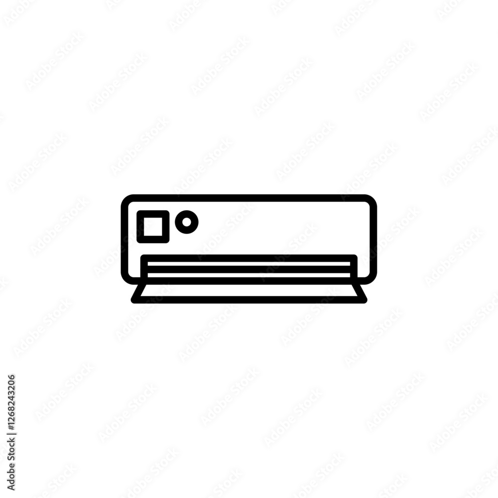 ac icon Simple thin line stroke vector ac icon Simple thin line stroke vector