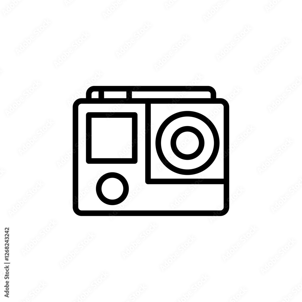 action camera icon Simple thin line stroke vector action camera icon Simple thin line stroke vector