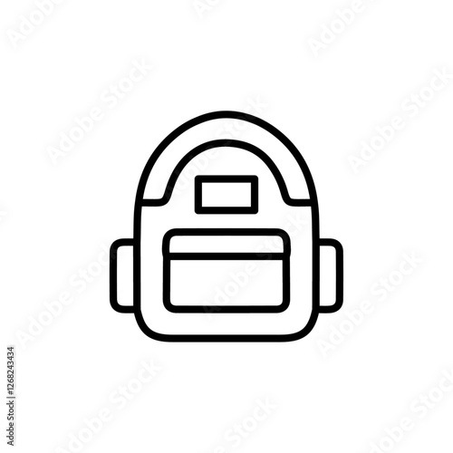bagpack icon Simple thin line stroke vector