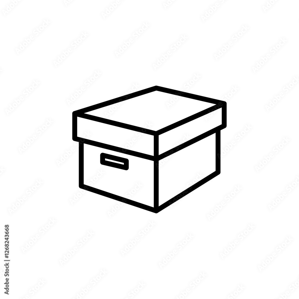 box icon Simple thin line stroke vector box icon Simple thin line stroke vector