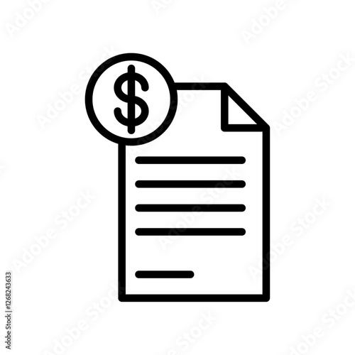 bill icon Simple thin line stroke vector