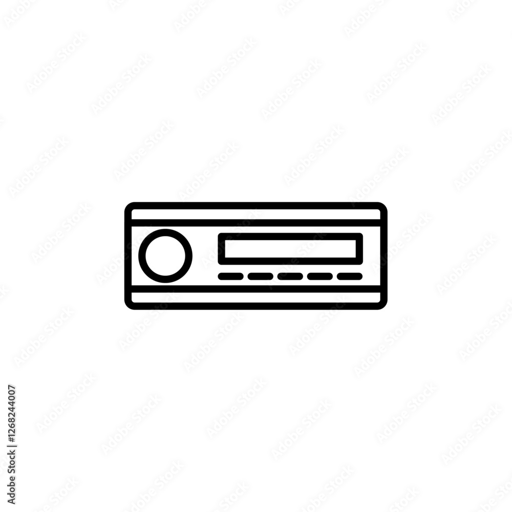 car radio icon Simple thin line stroke vector car radio icon Simple thin line stroke vector