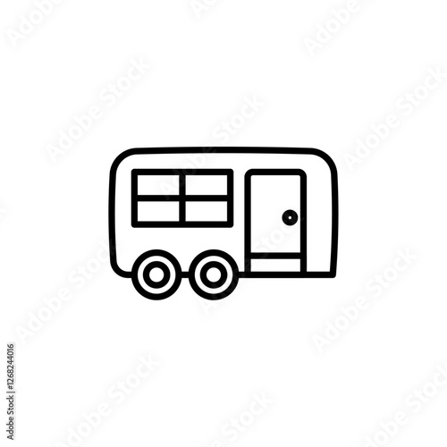 caravan icon Simple thin line stroke vector